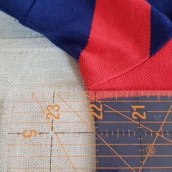 Ralph Lauren Polo Shirt Mens Large Wide Red Blue Stripe Golf Lime Pony Custom - Picture 5 of 7